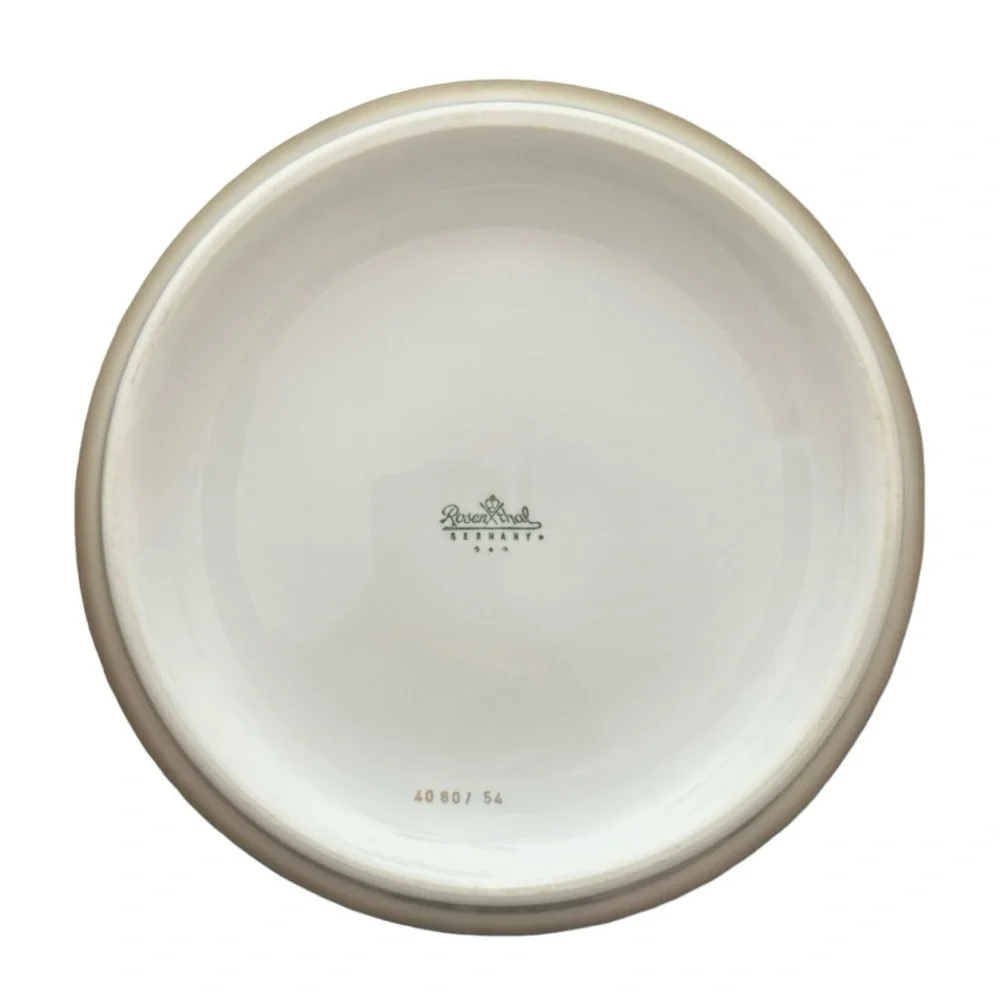 ROSENTHAL Germany White Porcelain Deep Bowl (pair of 2) Dawn Pattern Gold Trim